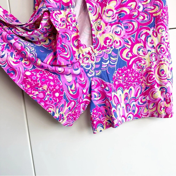 Lilly Pulitzer Karlie Wrap Front Romper Pink Multicolor Size XS Tie Front - Picture 4 of 9